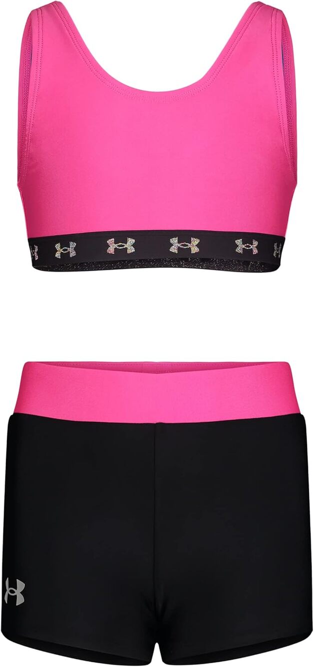 NWT Under Armour Girls Bikini and Shorts Swim Set sz 6